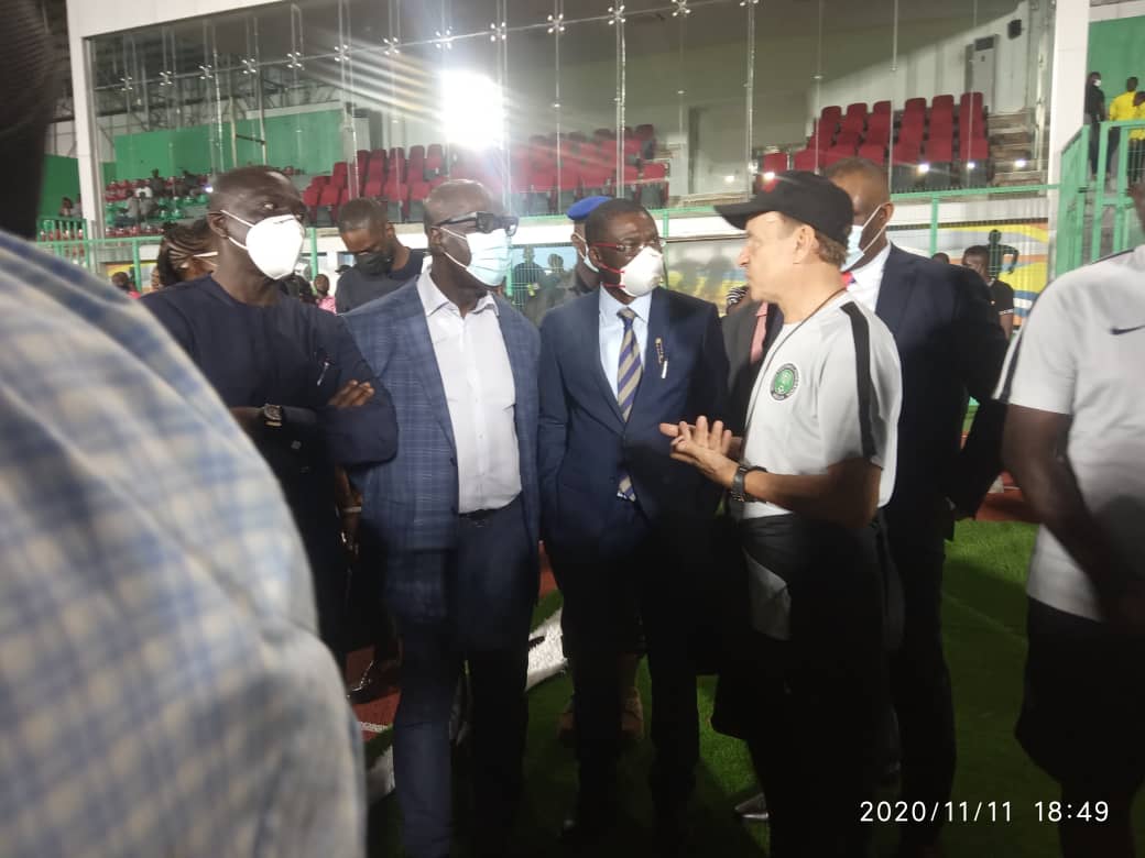 Edo Governor Obaseki Watches Super Eagles Training
