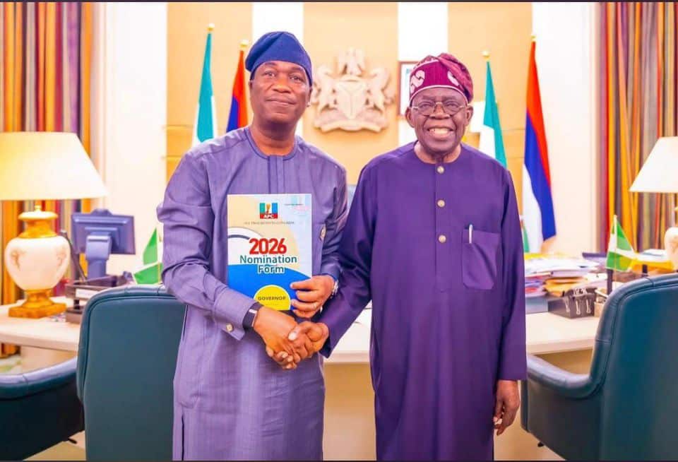 Lagos State Deputy Governor Obafemi Hamzat and President Bola Ahmed Tinubu