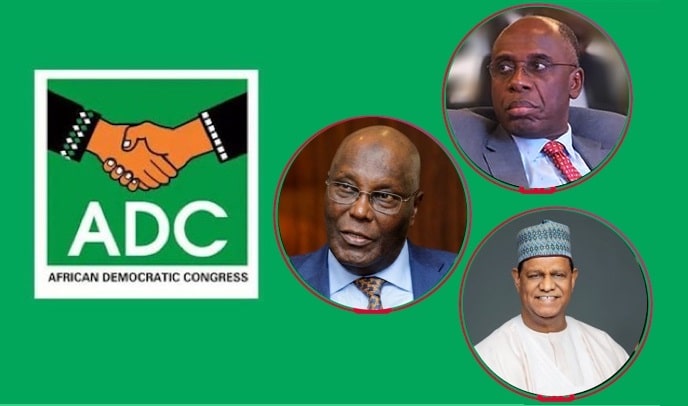 ADC presidential aspirants: Atiku Abubakar, Rotimi Amaechi and Mohammed Hayatu-Deen