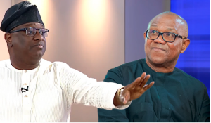 L-R: Aviation Minister, Festus Keyamo and NDC Presidential Candidate, Peter Obi