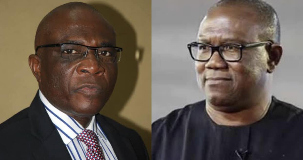 L-R: Presidential Media Aide, Bayo Onanuga and Former Labour Party Presidential Candidate, Peter Obi