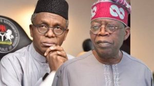 L-R: Former Governor of Kaduna State, Nasir El-Rufai and President Bola Tinubu